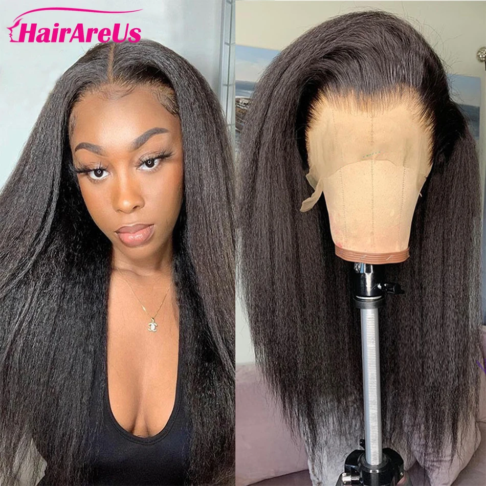 

13x4 180% Density Yaki Straight Lace Wig Human Hair Wigs Brazilian Human Hair 30 Inch Transparent Lace Frontal Wig For Women