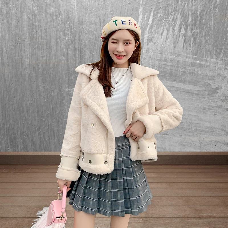 Короткая зимняя шуба из овечьей шкуры для девочек Модная приталенная теплая