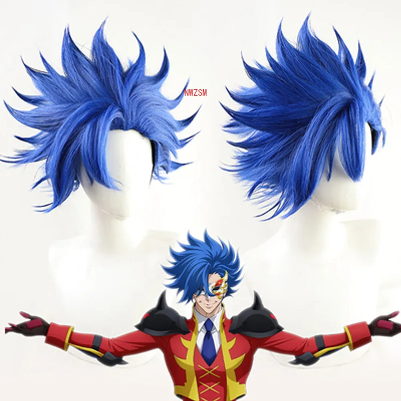 

Anime SK8 Shindo Ainosuke Cosplay Wig ADAM S Blue Short Fluffy Synthetic Hair Heat Resistant SK8 the Infinity SK Eight + Wig Cap