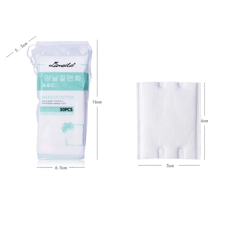 

Cotton Pads Thick Facial Makeup Cotton Nail Polish Remover Pads Cotton Makeup Face Wipe Deep Cleansing Skin Care 50pcs/pack