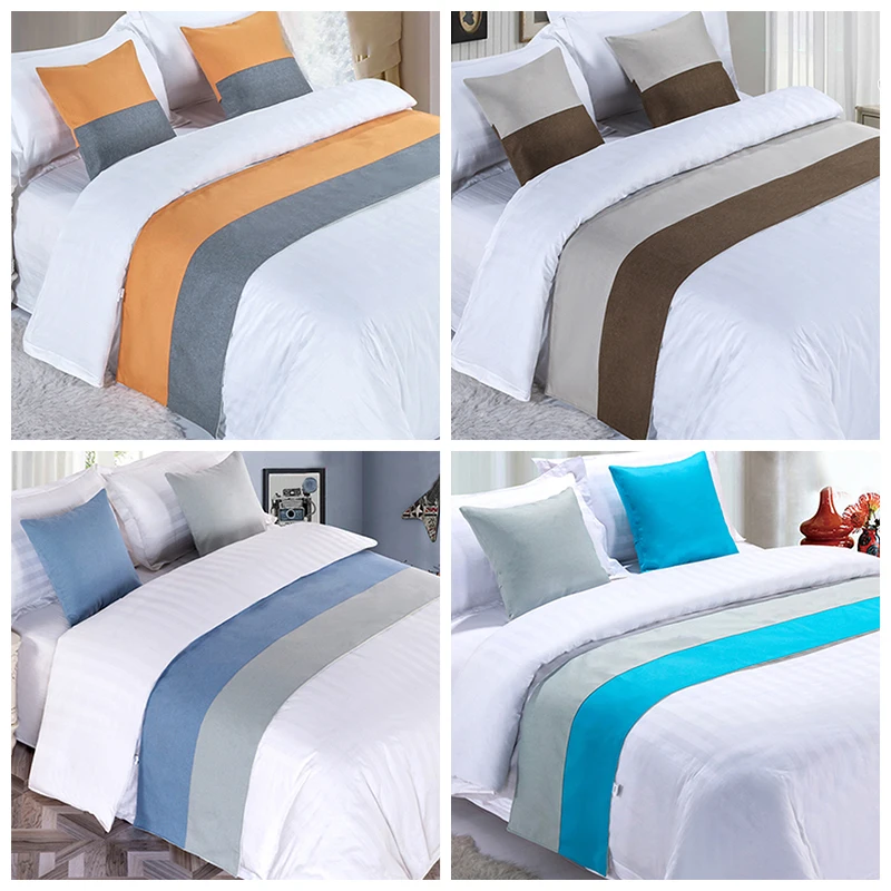 Modern Bed Runner Bedding Scarf Towel Protection Throw For Bedroom Hotel Wedding Room Decor |