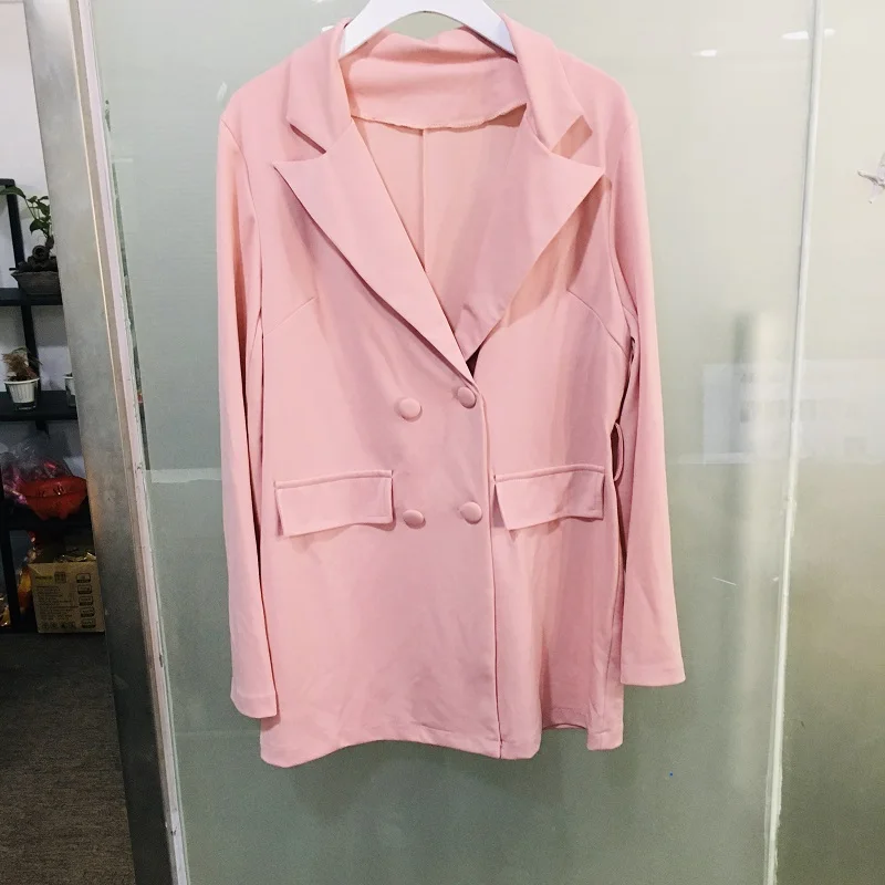 

2020 European and American autumn and winter fashion temperament street long-sleeved slim ladies blazer
