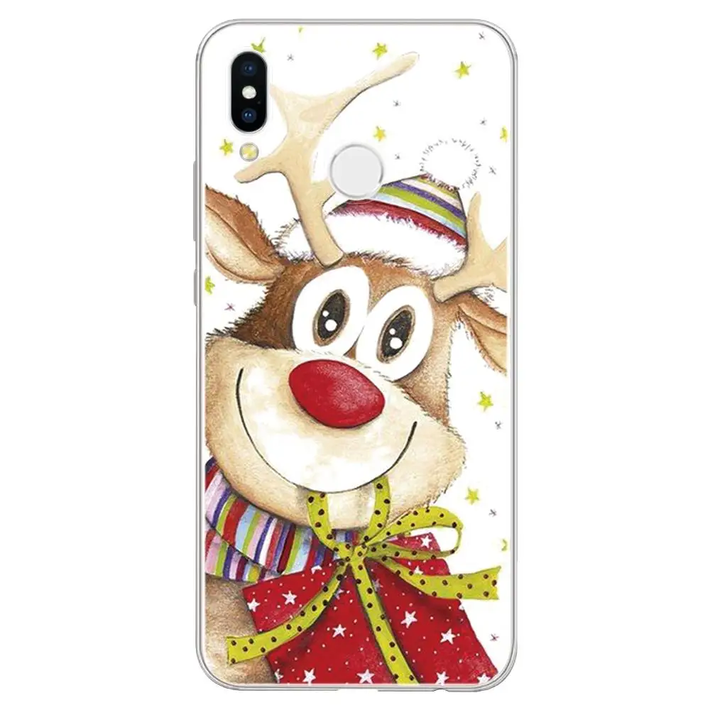 Чехол для huawei Y9 Prime Y9 Y5 Y7 Y6 Pro Nova 5 5i Pro 4 4e 3 3e 3i крышка из прозрачного Рождество Санта Клаус Fundas