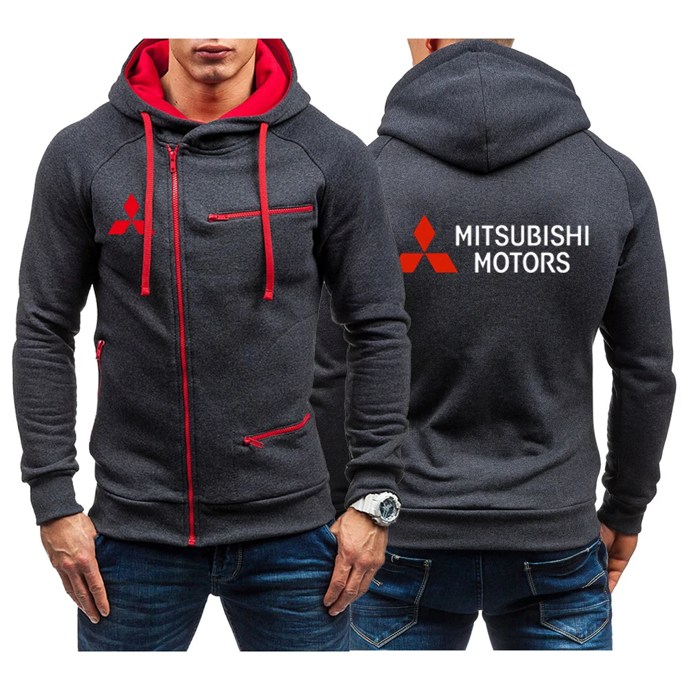 

2022 Mitsubishi men's fashion casual coatAmerica men's zipper Hoodieautumn and winter simple loose top pullove