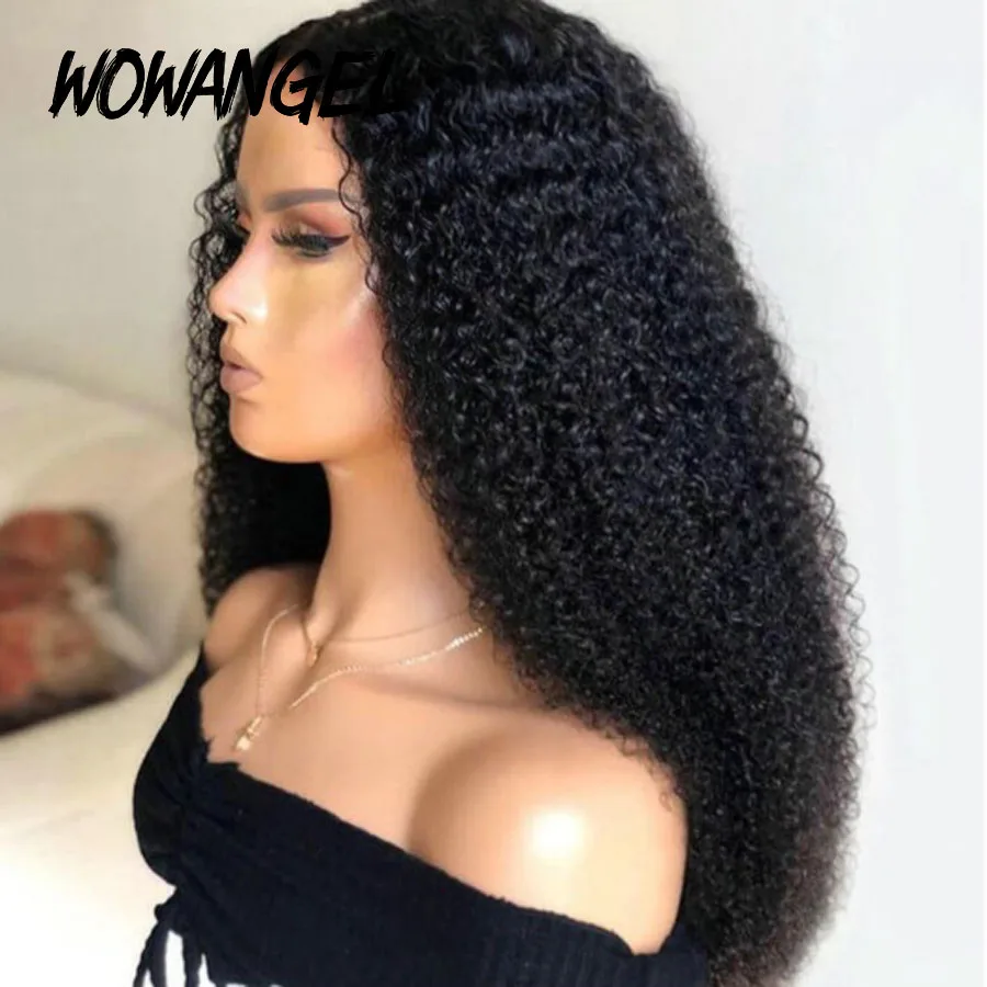 

250 Density Lace Front Human Hair Wigs Pre Plucked Kinky Curly Transparent Lace Frontal Wig Jerry Curly Human Hair Wig For Women