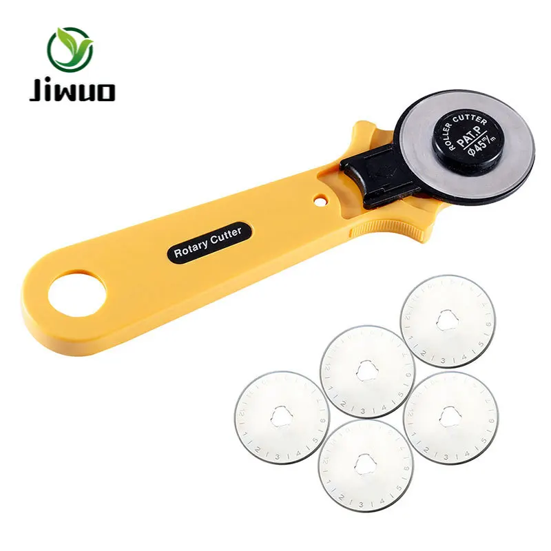 

Jiwuo 28mm 45mm Handle Swivel Rotary Cutter Cutting Wheel Cloth Cutting Roller With Blades For Home Craft Sewing Quilting Fabric