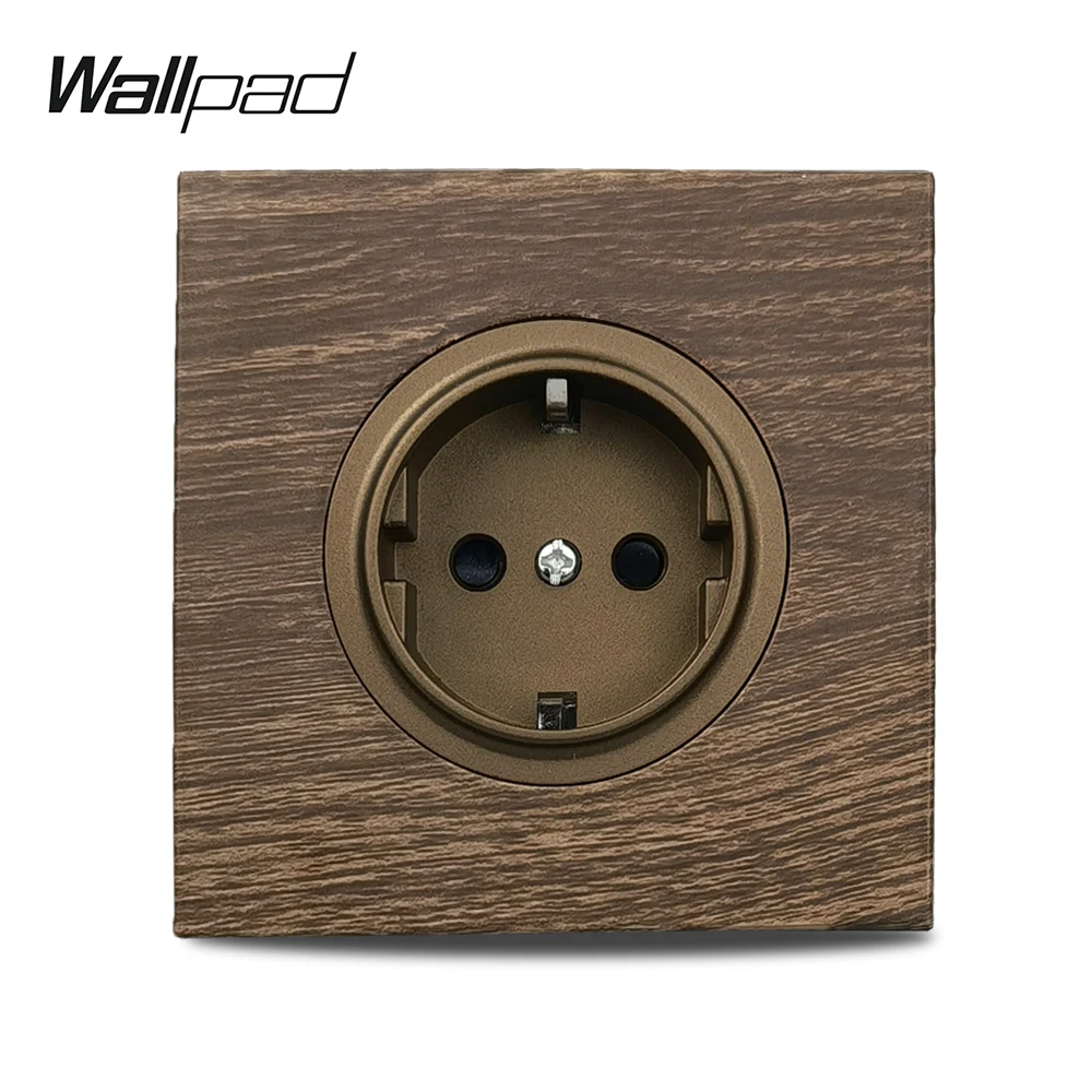

Wallpad Wood Color Aluminum EU French UK Universal Socket USB Charger TV CAT6 Satellite Audio HDMI Outlet L6 Range