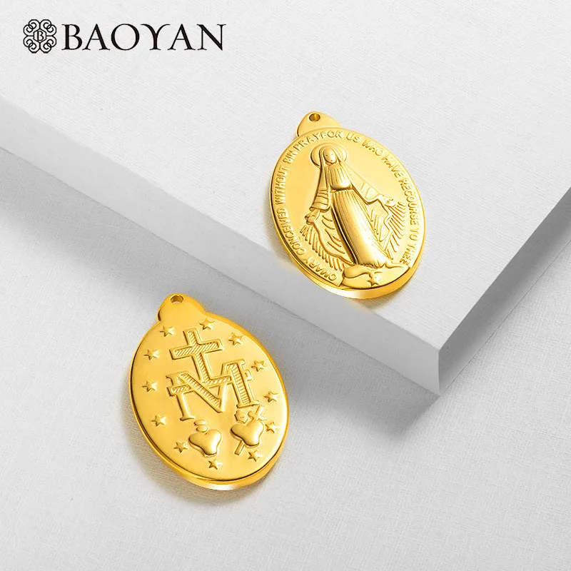 BAOYAN подвески из нержавеющей стали оптом маленький золотой кулон украшения