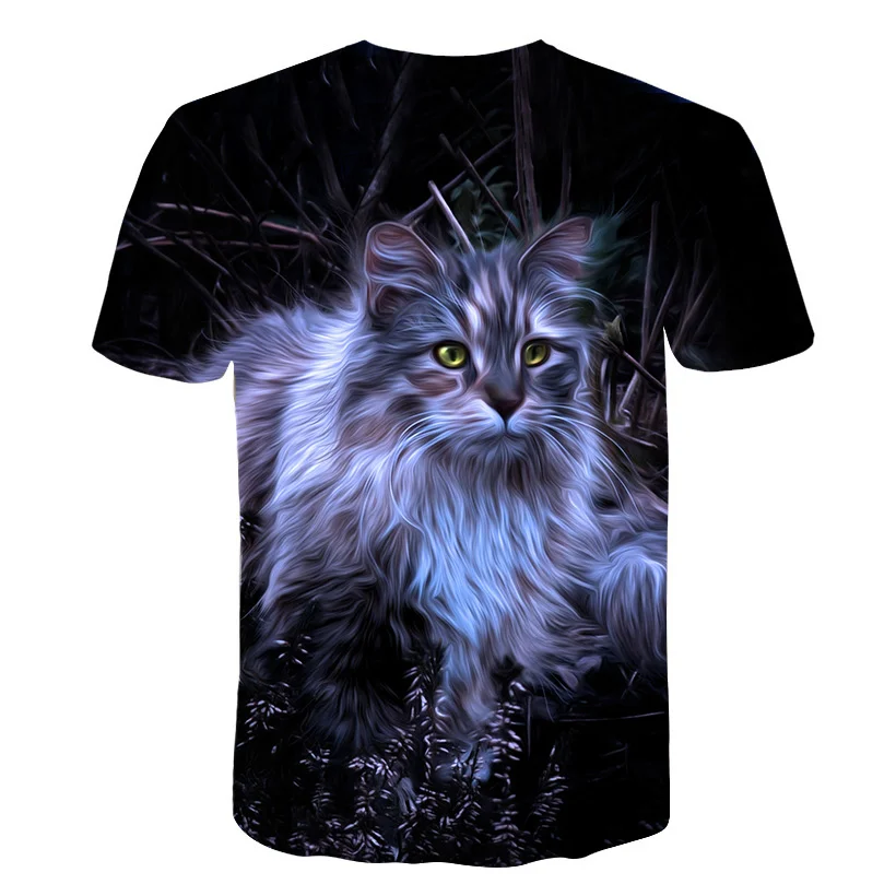 

2021 New 3D Cat Printed T Shirt Men/Women Summer Funny Short Sleeve Tops Casual O-Neck Animal Tee Shirt Cat Streetwear Tshirt