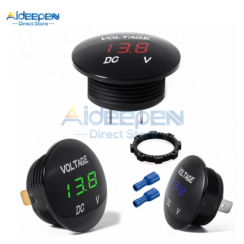 

DC 5V-48V Waterproof LED Display Digital Voltmeter Car Motorcycle Voltage Meter Voltage Tester For Auto Battery 12V 24V 36V