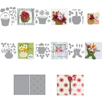 teapot boot flower bucket basket different vase metal cutting dies doodle cover dies diy scrapbooking 2021 new craft cards