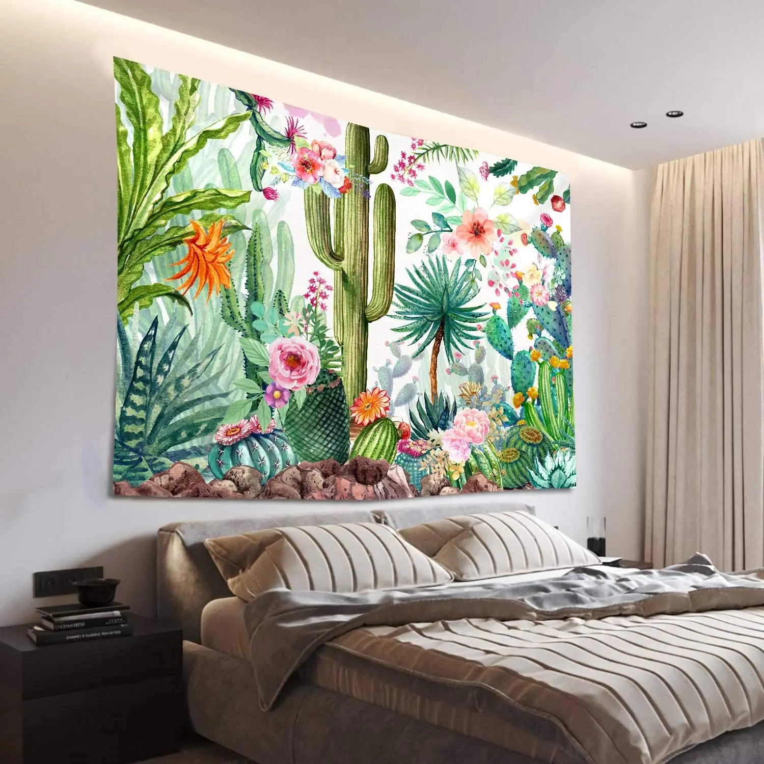 

Cactus Plants Trippy Tapestry Art Decor Wall Hanging Blanket For Living Bedroom Dorm Background Decor Aestheti Decoration