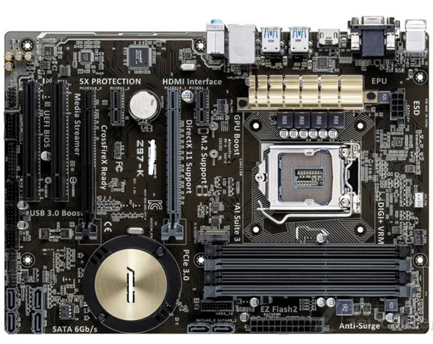 

Z97-K настольная материнская плата LGA 1150 DDR3 USB2.0 USB3.0 32GB для I3 I5 I7 CPU Z97 оригинальные Материнские платы