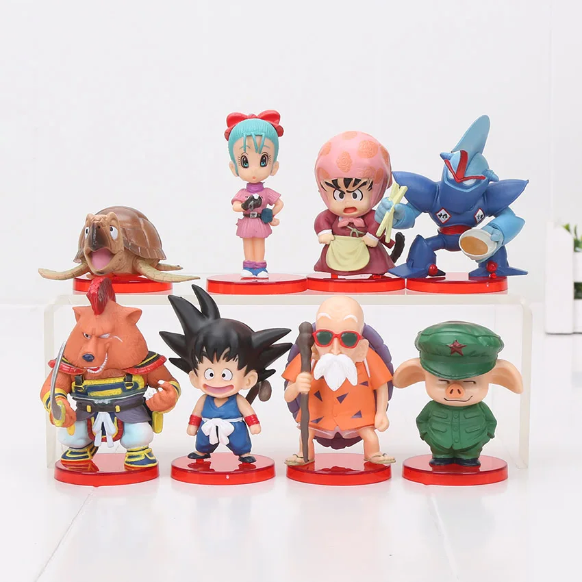 8 шт./компл. 3-10 см Dragon Ball Z WCF Сон Гоку Чичи DWC Gohan Piccolo Vegeta Nappa Raditz Freeza ПВХ фигурка модель игрушки - Цвет: 1 opp bag