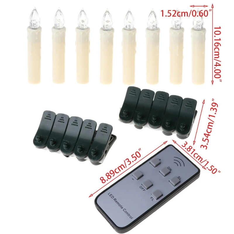 

10 PCS Flameless Window Candles - Ivory Battery Operated LED Taper Candles with Remote Timer Function - Christmas Candles Warm