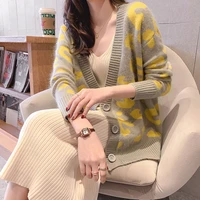 womens cardigans tops spring and autumn new fashion leopard sweater womens jacket loose sweaters womens sweaters