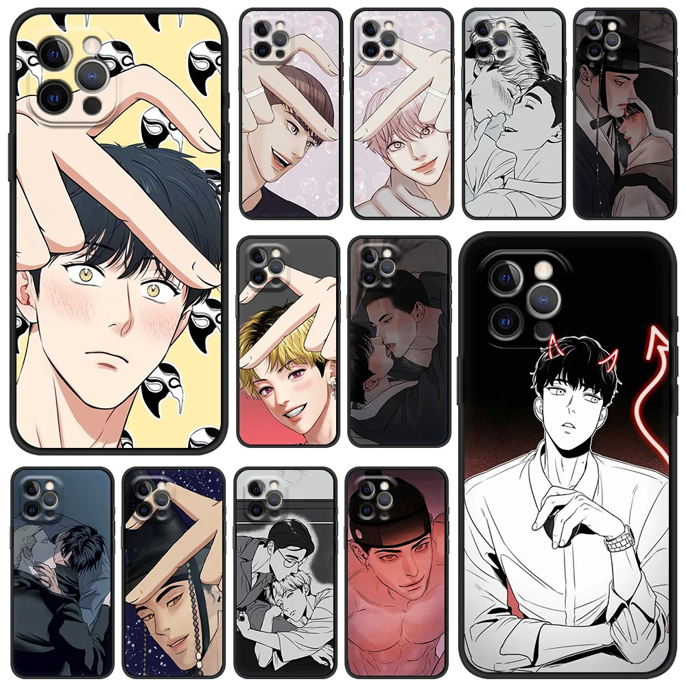 

Gay Man Anime Comics Silicone Phone Case for iPhone 12 13 Pro Max XR XS X Soft TPU Cases for iPhone 11 7 8 Plus SE2020 Cover Bag