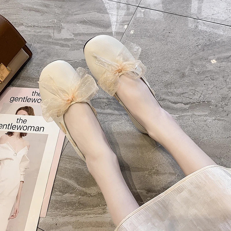 2020 женская обувь Женские лоферы на плоской подошве с бантом Женская платформе