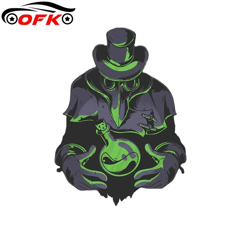 

For Plague Doctor Flask Vinyl Car Stickers Waterproof Scratch-proof Window Decoration Bumper Decal13cm X 10.5cm