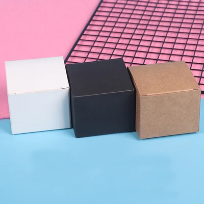 50pcs 6 Sizes Kraft Paper Small Box Cardboard Handmade Soap Brown Craft Gift White Packaging Jewelry Black | Дом и сад