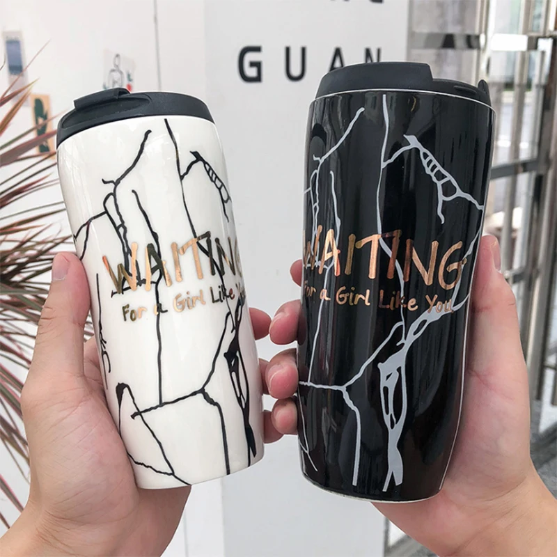 Керамическая кружка креативная для пары мультяшная керамическая кофейная чашка