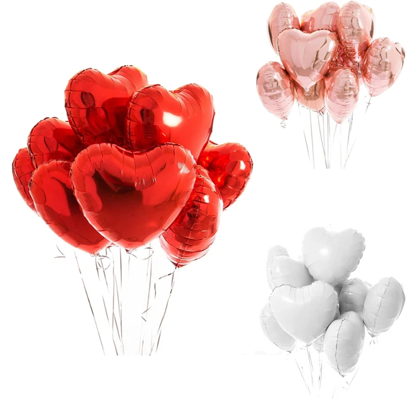 18Inch Red Heart Foil Balloons Helium Ball Birthday Party Decorations Adults Wedding Bachelorette Valentine's Day Supplies - купить по