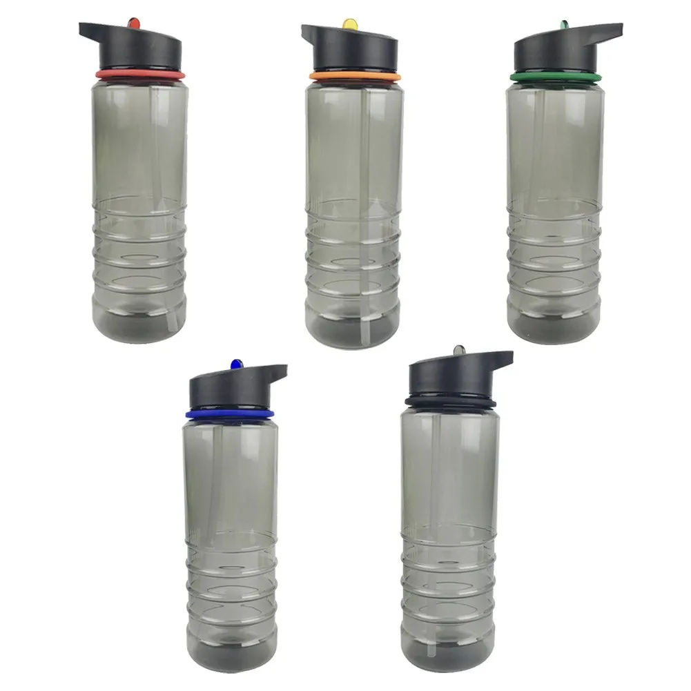 

800ML Water Bottle Black Bottle Fitness Leakproof Plastic Running Sports