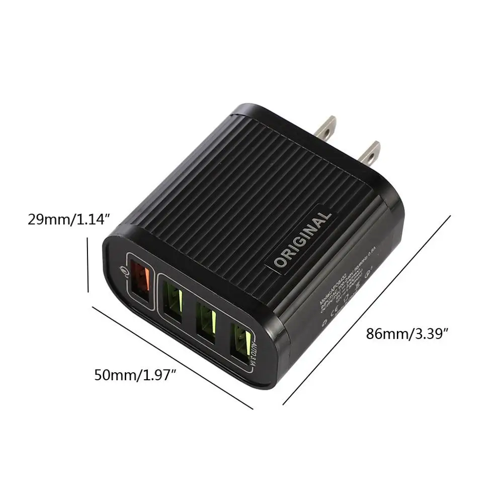 

USB Charger Quick Charge 3.0 charger Adapter 4-Port Quick Charge EU/US Plug Stripe Mobile Charger Fast Charging For phone