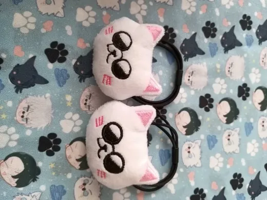 

Anime Jujutsu Kaisen Gojo Satoru Cat Plush Hairpins Hair Accessories Hair ring Japanese Double Ponytail Handmade Headwear Gifts