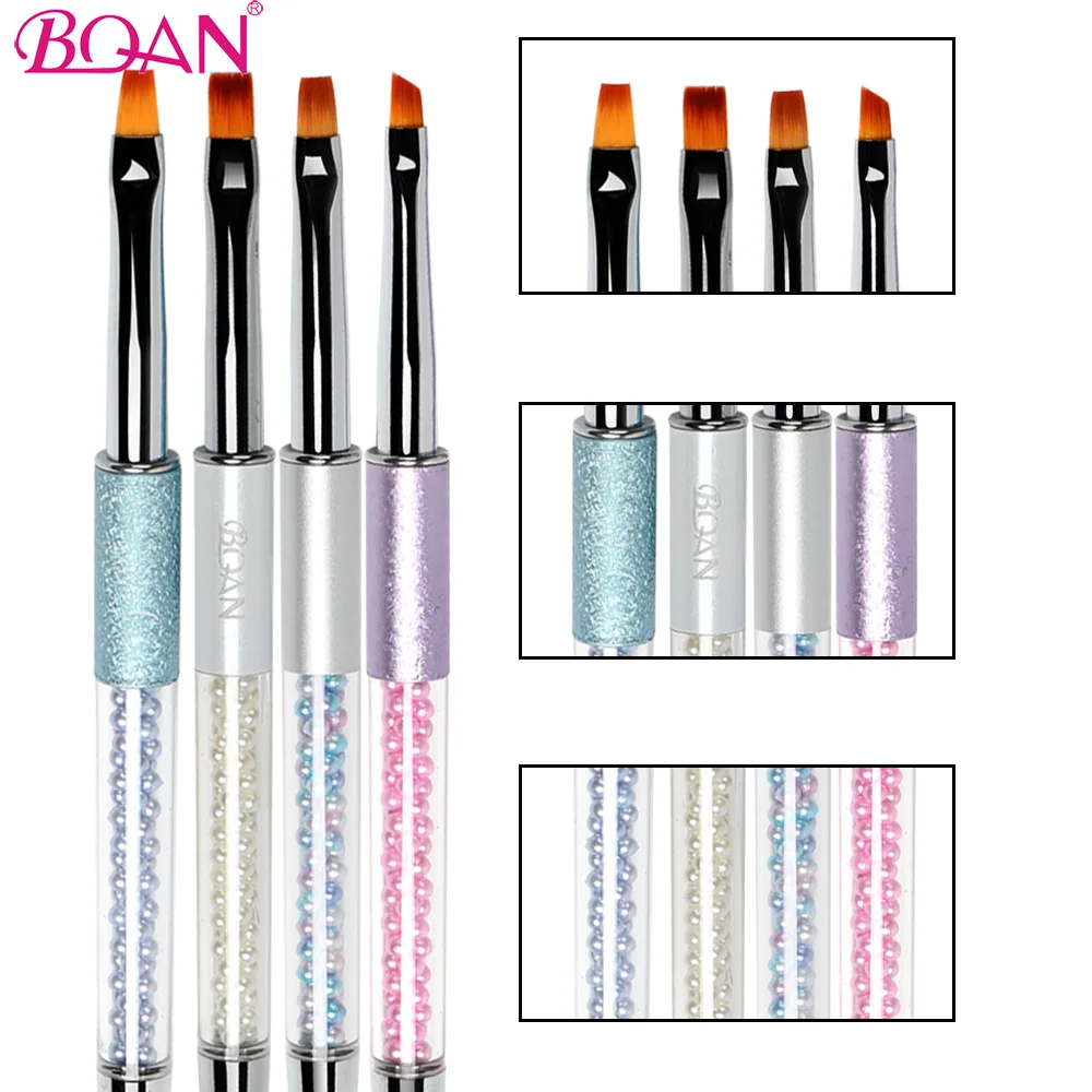 

BQAN 6 # плоские Кисти для УФ-геля акриловый Фрезер для ногтей cо шлифовальными художественный дизайн конструктор DIY Инструменты для ногтей диз...