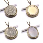 Память фото кулон ювелирные изделия Винтаж Медный резной цветок фото ожерелье Модные Женские Романтические Аксессуары