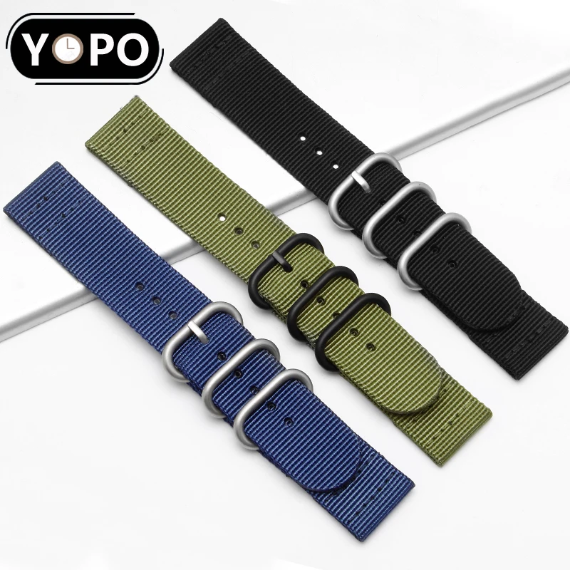 Ремешок Yopo из нейлона для часов черный армейский зеленый синий браслет с пряжкой