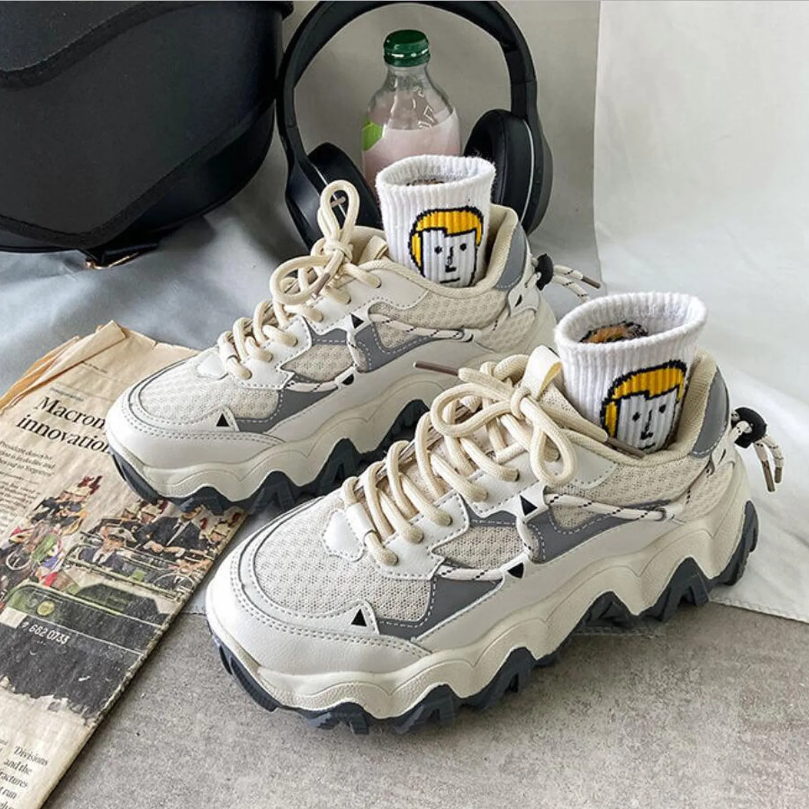 

2020 ladies sneakers women casual shoes platform lace vulcanized shoes running shoes mesh shoes breathable shoes women's shoes