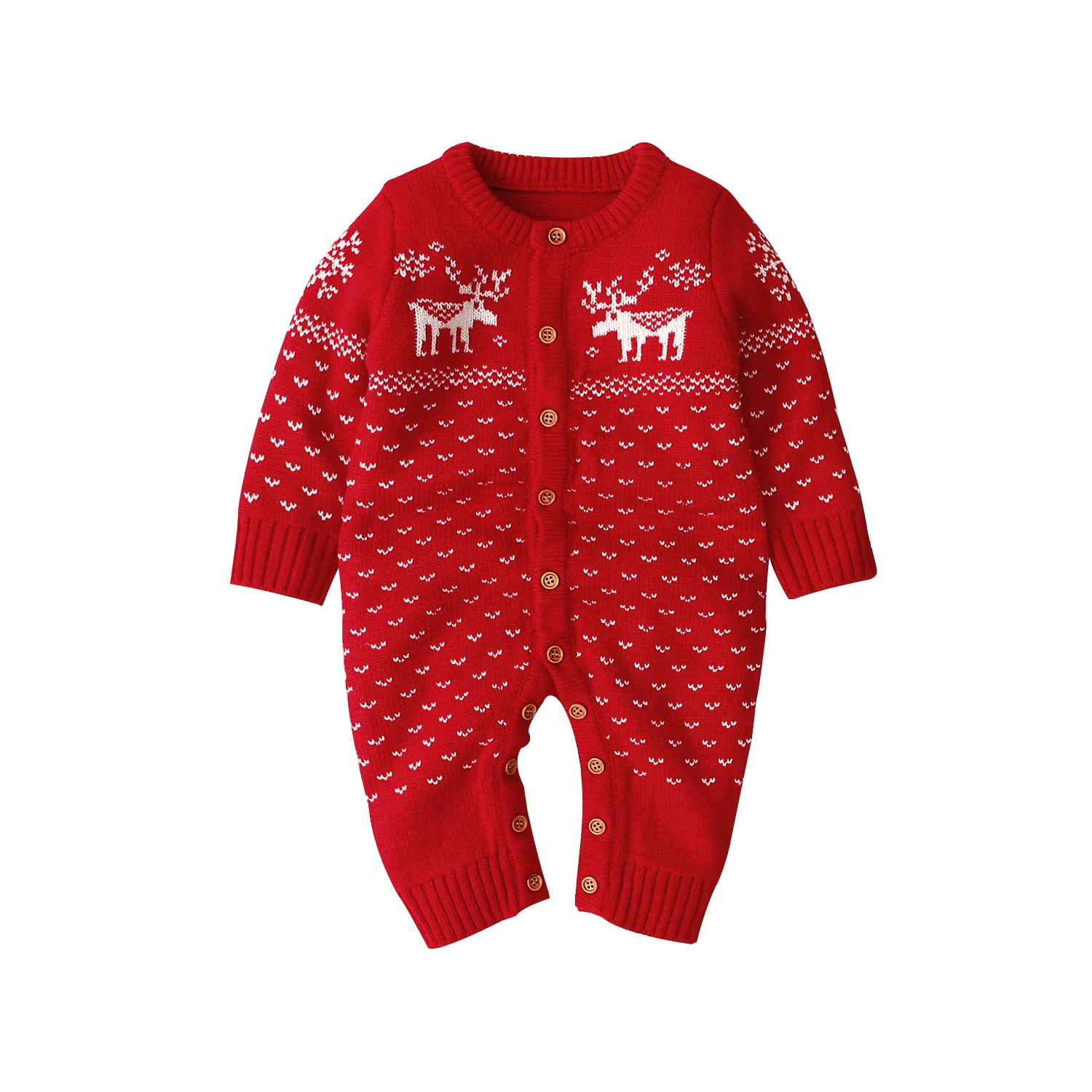 

Baby Christmas Rompers Long Sleeve Infant Bebes Unisex Jumpsuits Clothes Winter Warm Knitted Newborn Boys Girls Overalls Outfits