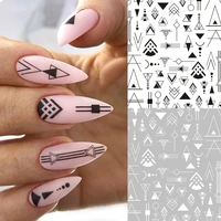 2020 diy 3d nail art sticker adhesive sticker decals tool black white gold geometric image nail art tattoo decoration z0317