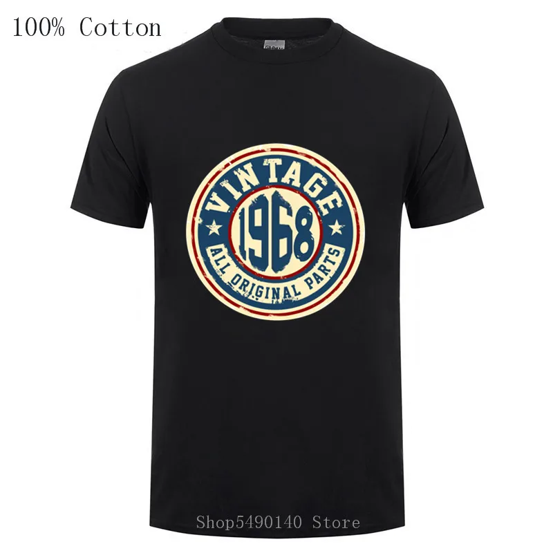 Мужская Винтажная футболка с короткими рукавами в стиле ретро 1968 Классическая на