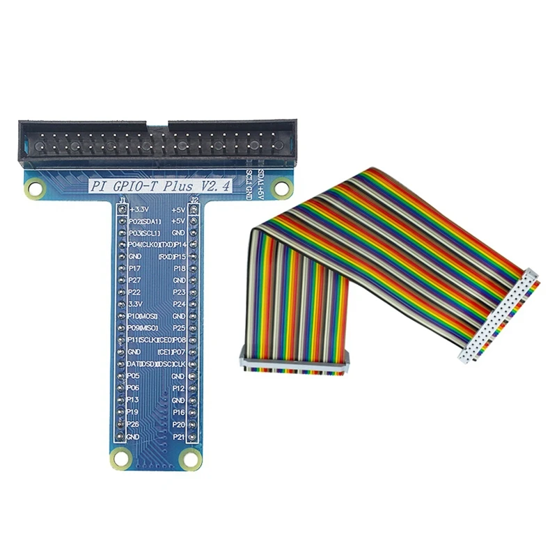 Т образный модуль расширения плата адаптер с 40 Pin GPIO женский Радужный кабель для