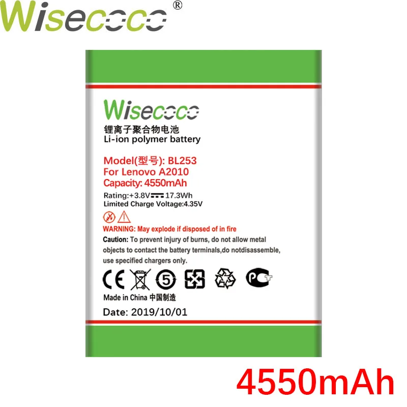 WISECOCO 4550 мАч BL253 батарея для Lenovo A2010 A2800D A3800D A2580 A2860 Vibe 4 0 &quotA1000 A1000m мобильный телефон