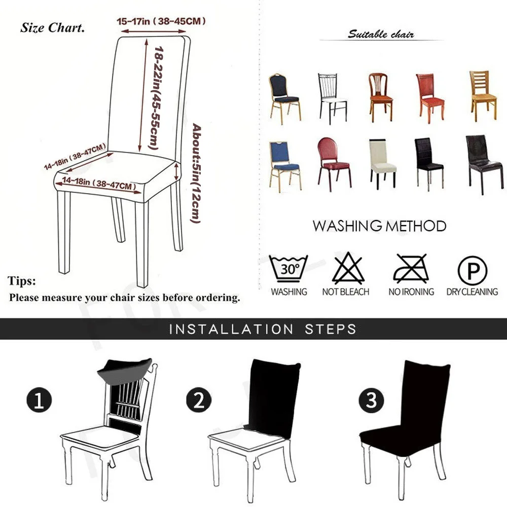 

Multi Colors Flexible Stretch Spandex Chair Cover For Wedding Party Elastic Multifunctional Dining Furniture Covers Home Decor