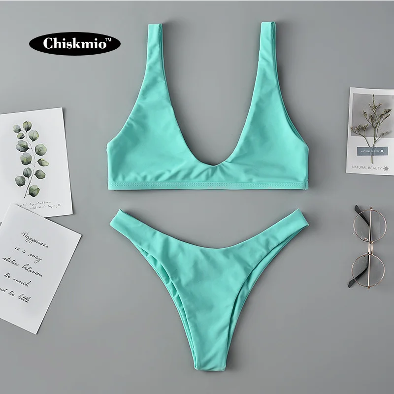

Woman Solid High Cut Bikini Female Micro Swimwear Sexy Bikinis 2021 Mujer Bathers Neon Bikini Bathing Suit Bikini Swimming Suit