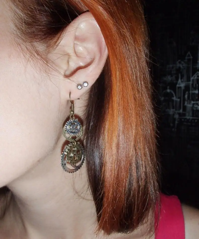 

New Fashion Punk Style Gear Shape Pendant Earrings Women's Earrings