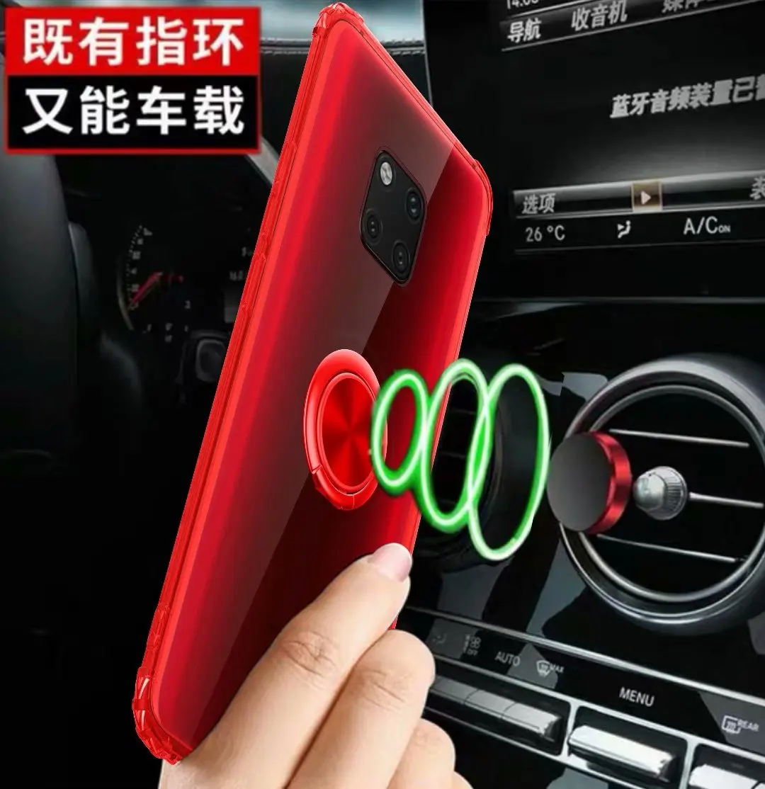 For Huawei Mate 20 Pro Case With Ring Stand Magnet Soft Transparent Protective Back Cover case for huawei mate lite 20pro |