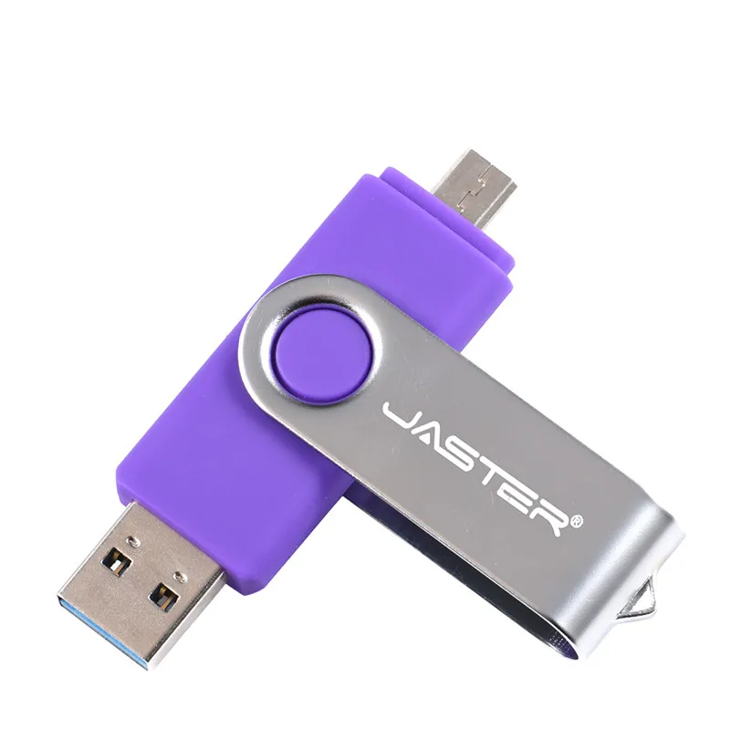 JASTER 4 Гб 64 ГБ 16 ГБ 32 ГБ флеш-диск USB 2,0 смартфон мобильный двойной порт OTG двойной флеш-накопитель Флешка карта памяти - Цвет: Purple