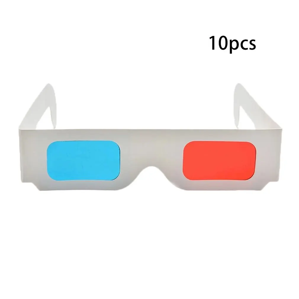 10 шт./лот Универсальный бумажный анаглиф 3D очки бумага вид красный/синий стекло