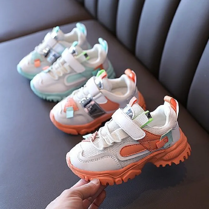 Детская обувь модные осенне зимние кроссовки для девочек и мальчиков красочные