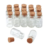 20pcs clear small glass bottles with corks stoppers mini bead containers wishing bottle message vials jar earring making pendant