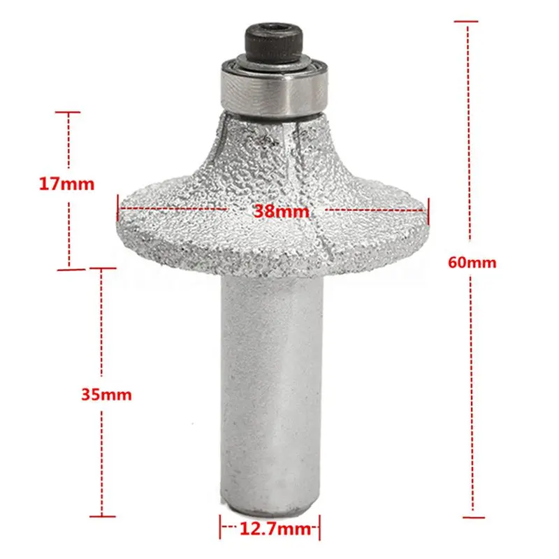 

1/2inch Diamond Router Bit Wheel Half Bullnose For Hand Profiler Marble Granite