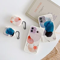 ins ink oil painting case for iphone 11 12 12pro max x xr 7 8plus se2020 for airpods 1 2 pro earphone case protective cover
