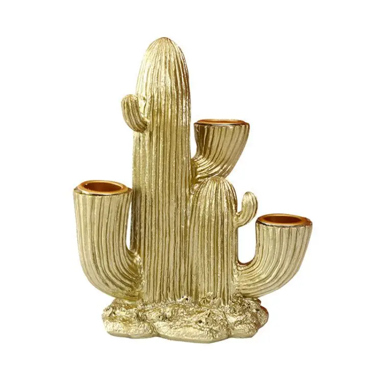 

Nordic Resin Cactus Candle Holder Ornaments Home Decorations Creative Desktop Decor Furnishings Anti-skid Design At The Bottom