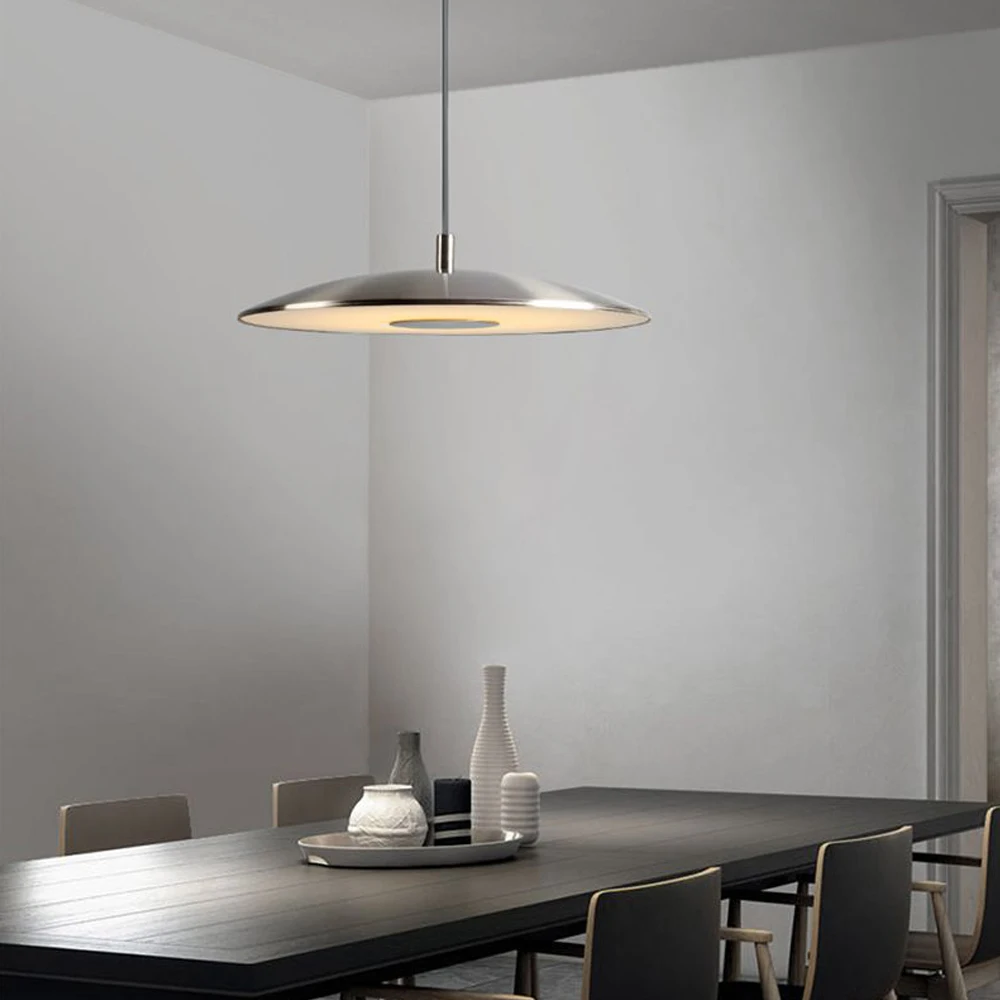 

Modern Curved Surface Chandelier Kitchen Nordic Fashion Simple Led Pendant Light Dinning Room Aluminum Hanging Study Room Lamp